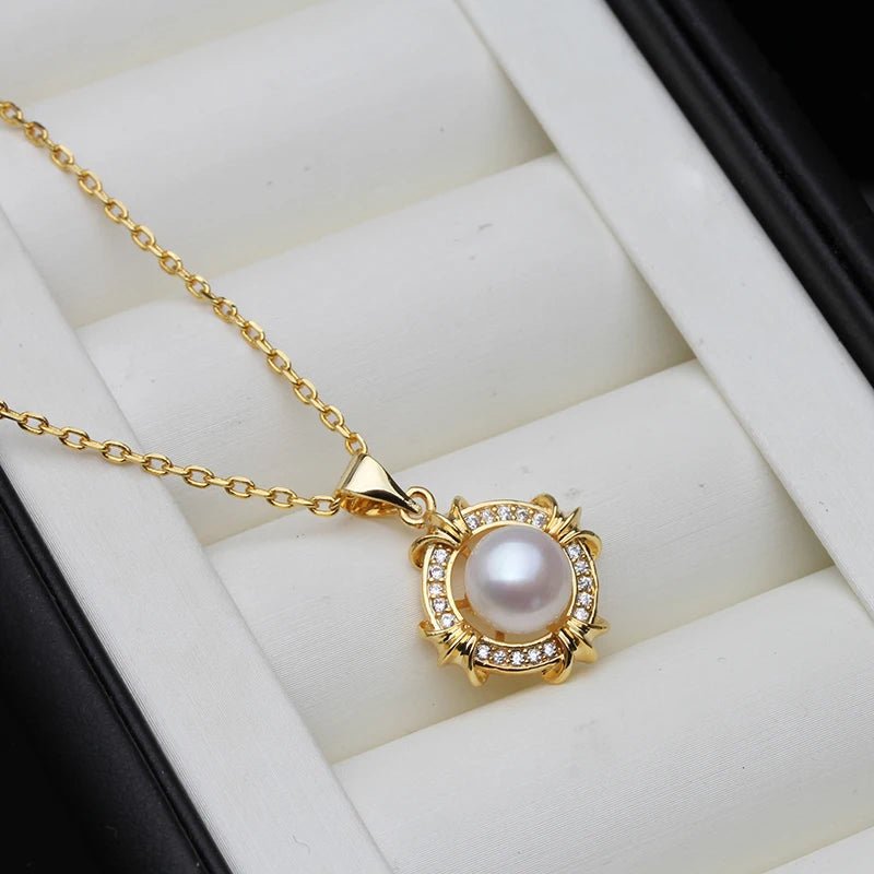 Collar de Perla Natural y Oro Clásico - Belleza Unica