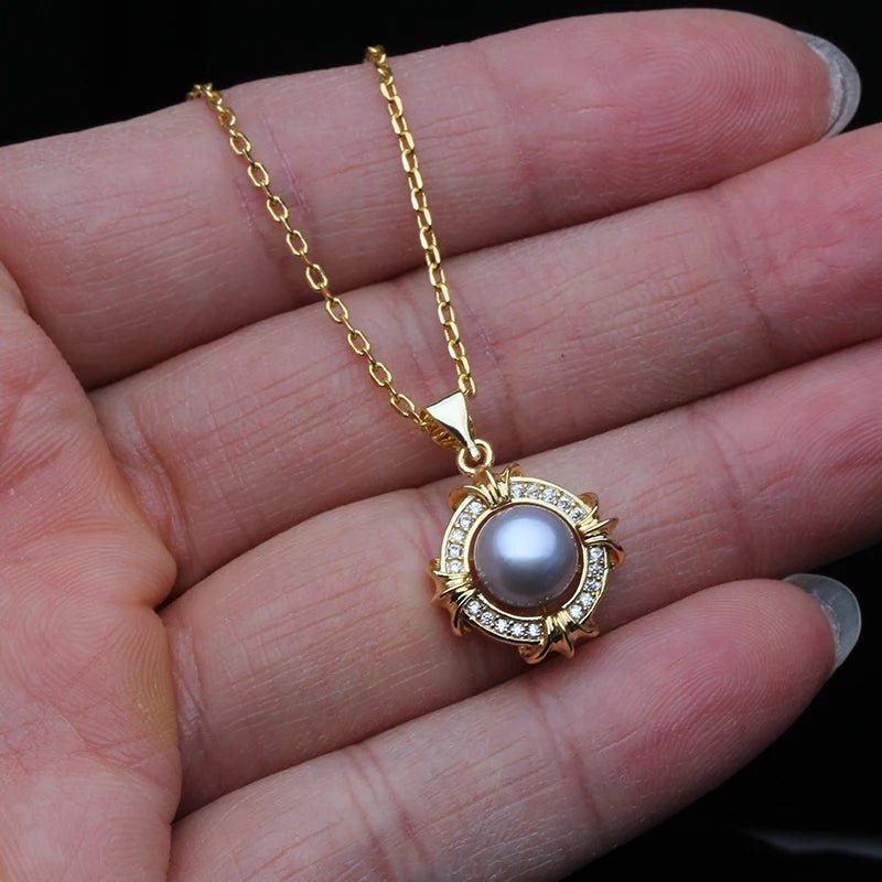 Collar de Perla Natural y Oro Clásico - Belleza Unica