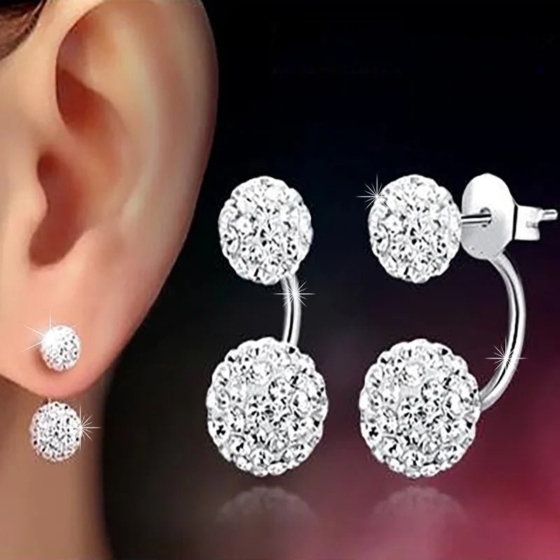 Pendientes Plateados Brillantes Antialérgicos - Belleza Unica