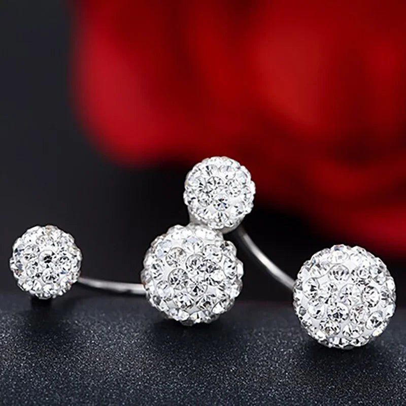 Pendientes Plateados Brillantes Antialérgicos - Belleza Unica