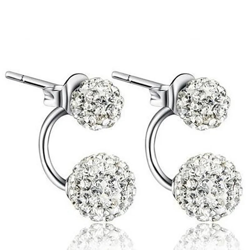 Pendientes Plateados Brillantes Antialérgicos - Belleza Unica