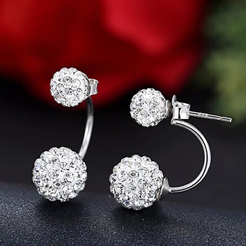 Pendientes Plateados Brillantes Antialérgicos - Belleza Unica